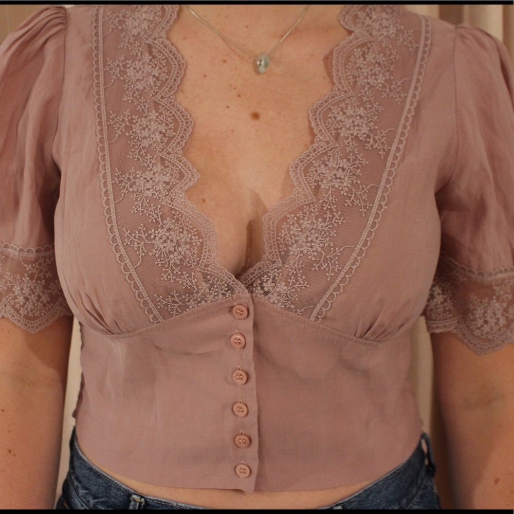 Dark pink/purple short sleeve Zara shirt